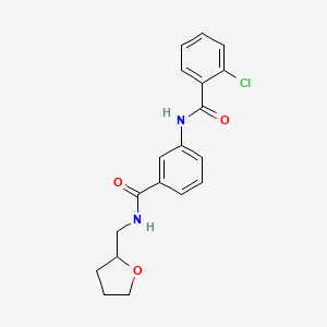 molecular formula C19H19ClN2O3 B4576860 2-chloro-N-(3-{[(tetrahydro-2-furanylmethyl)amino]carbonyl}phenyl)benzamide 