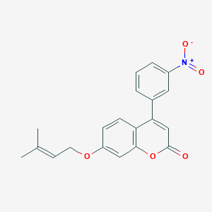 7-[(3-methylbut-2-en-1-yl)oxy]-4-(3-nitrophenyl)-2H-chromen-2-one