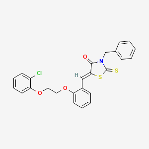 molecular formula C25H20ClNO3S2 B4576874 (5Z)-3-benzyl-5-{2-[2-(2-chlorophenoxy)ethoxy]benzylidene}-2-thioxo-1,3-thiazolidin-4-one 