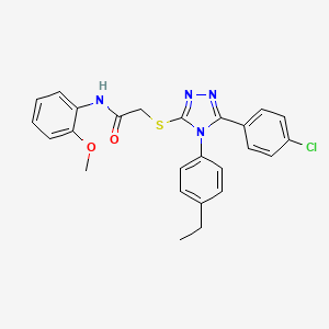 molecular formula C25H23ClN4O2S B4576879 2-{[5-(4-chlorophenyl)-4-(4-ethylphenyl)-4H-1,2,4-triazol-3-yl]thio}-N-(2-methoxyphenyl)acetamide 