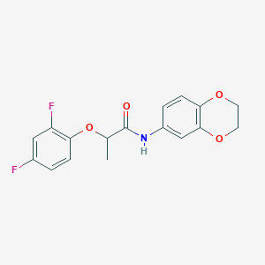 molecular formula C17H15F2NO4 B4576899 2-(2,4-difluorophenoxy)-N-(2,3-dihydro-1,4-benzodioxin-6-yl)propanamide 