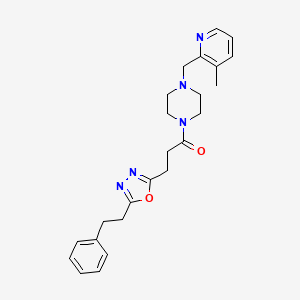 molecular formula C24H29N5O2 B4576900 1-[(3-methyl-2-pyridinyl)methyl]-4-{3-[5-(2-phenylethyl)-1,3,4-oxadiazol-2-yl]propanoyl}piperazine 