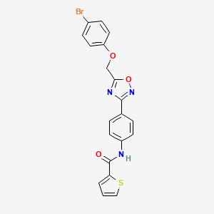 molecular formula C20H14BrN3O3S B4576919 N-(4-{5-[(4-bromophenoxy)methyl]-1,2,4-oxadiazol-3-yl}phenyl)-2-thiophenecarboxamide 