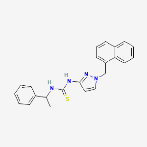 molecular formula C23H22N4S B4576973 N-[1-(1-naphthylmethyl)-1H-pyrazol-3-yl]-N'-(1-phenylethyl)thiourea 