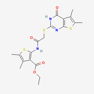 Ethyl 2-({[(5,6-dimethyl-4-oxo-3,4-dihydrothieno[2,3-d]pyrimidin-2-yl)sulfanyl]acetyl}amino)-4,5-dimethylthiophene-3-carboxylate