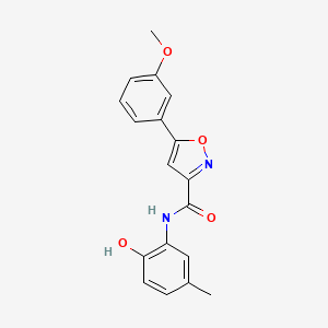 molecular formula C18H16N2O4 B4576988 N-(2-hydroxy-5-methylphenyl)-5-(3-methoxyphenyl)-3-isoxazolecarboxamide 