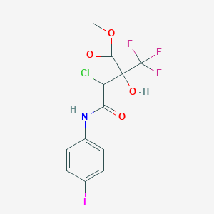 molecular formula C12H10ClF3INO4 B457700 Methyl 3-chloro-2-hydroxy-4-(4-iodoanilino)-4-oxo-2-(trifluoromethyl)butanoate 