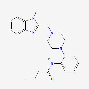 molecular formula C23H29N5O B4577010 N-(2-{4-[(1-methyl-1H-benzimidazol-2-yl)methyl]-1-piperazinyl}phenyl)butanamide 