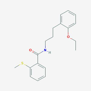 molecular formula C19H23NO2S B4577030 N-[3-(2-ethoxyphenyl)propyl]-2-(methylthio)benzamide 