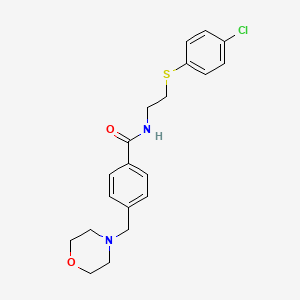 molecular formula C20H23ClN2O2S B4577044 N-{2-[(4-chlorophenyl)thio]ethyl}-4-(4-morpholinylmethyl)benzamide 