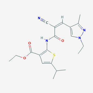 molecular formula C20H24N4O3S B4577182 ethyl 2-{[2-cyano-3-(1-ethyl-3-methyl-1H-pyrazol-4-yl)acryloyl]amino}-5-isopropyl-3-thiophenecarboxylate 