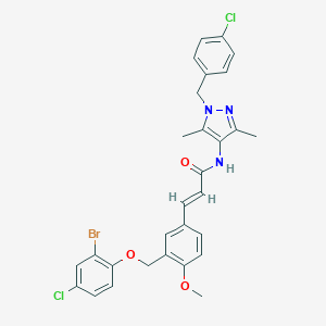 molecular formula C29H26BrCl2N3O3 B457721 3-{3-[(2-bromo-4-chlorophenoxy)methyl]-4-methoxyphenyl}-N-[1-(4-chlorobenzyl)-3,5-dimethyl-1H-pyrazol-4-yl]acrylamide 