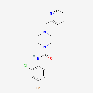 molecular formula C17H18BrClN4O B4577219 N-(4-BROMO-2-CHLOROPHENYL)-4-[(PYRIDIN-2-YL)METHYL]PIPERAZINE-1-CARBOXAMIDE 