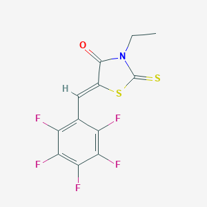 molecular formula C12H6F5NOS2 B457727 (5Z)-3-ethyl-5-(pentafluorobenzylidene)-2-thioxo-1,3-thiazolidin-4-one 