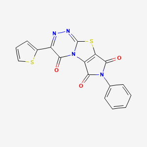 7-phenyl-3-(2-thienyl)-4H,6H-pyrrolo[3',4':4,5][1,3]thiazolo[2,3-c][1,2,4]triazine-4,6,8(7H)-trione