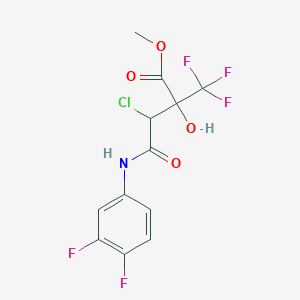 molecular formula C12H9ClF5NO4 B457734 Methyl 3-chloro-4-(3,4-difluoroanilino)-2-hydroxy-4-oxo-2-(trifluoromethyl)butanoate 