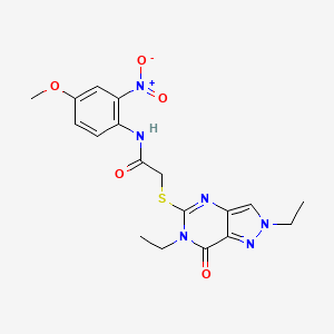 2-[(2,6-diethyl-7-oxo-6,7-dihydro-2H-pyrazolo[4,3-d]pyrimidin-5-yl)thio]-N-(4-methoxy-2-nitrophenyl)acetamide