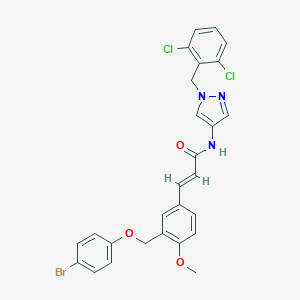 3-{3-[(4-bromophenoxy)methyl]-4-methoxyphenyl}-N-[1-(2,6-dichlorobenzyl)-1H-pyrazol-4-yl]acrylamide