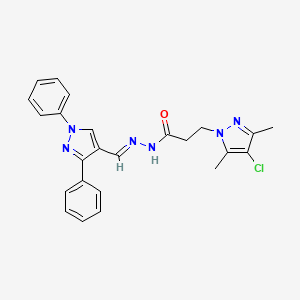 3-(4-chloro-3,5-dimethyl-1H-pyrazol-1-yl)-N'-[(1,3-diphenyl-1H-pyrazol-4-yl)methylene]propanohydrazide