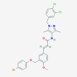 molecular formula C29H26BrCl2N3O3 B457738 3-{3-[(4-bromophenoxy)methyl]-4-methoxyphenyl}-N-[1-(3,4-dichlorobenzyl)-3,5-dimethyl-1H-pyrazol-4-yl]acrylamide 