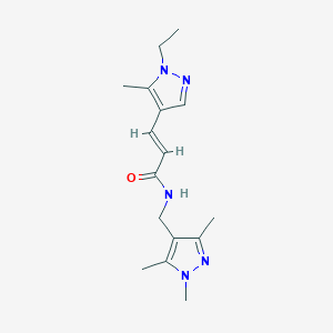 molecular formula C16H23N5O B457742 3-(1-ethyl-5-methyl-1H-pyrazol-4-yl)-N-[(1,3,5-trimethyl-1H-pyrazol-4-yl)methyl]acrylamide 