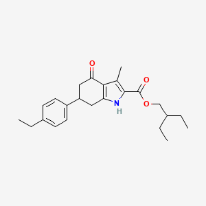 molecular formula C24H31NO3 B4577431 2-ethylbutyl 6-(4-ethylphenyl)-3-methyl-4-oxo-4,5,6,7-tetrahydro-1H-indole-2-carboxylate 