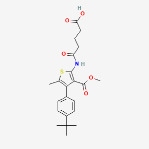 molecular formula C22H27NO5S B4577439 5-{[4-(4-tert-butylphenyl)-3-(methoxycarbonyl)-5-methyl-2-thienyl]amino}-5-oxopentanoic acid 