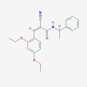 2-cyano-3-(2,4-diethoxyphenyl)-N-(1-phenylethyl)acrylamide