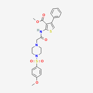 molecular formula C25H27N3O6S2 B4577444 methyl 2-[({4-[(4-methoxyphenyl)sulfonyl]-1-piperazinyl}acetyl)amino]-4-phenyl-3-thiophenecarboxylate 