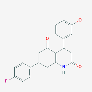 molecular formula C22H20FNO3 B4577451 7-(4-fluorophenyl)-4-(3-methoxyphenyl)-4,6,7,8-tetrahydro-2,5(1H,3H)-quinolinedione 