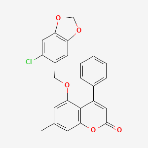 5-[(6-chloro-1,3-benzodioxol-5-yl)methoxy]-7-methyl-4-phenyl-2H-chromen-2-one