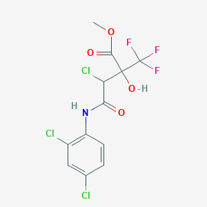 molecular formula C12H9Cl3F3NO4 B457748 Methyl 3-chloro-4-(2,4-dichloroanilino)-2-hydroxy-4-oxo-2-(trifluoromethyl)butanoate 