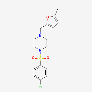molecular formula C16H19ClN2O3S B4577480 1-[(4-氯苯基)磺酰基]-4-[(5-甲基-2-呋喃基)甲基]哌嗪 