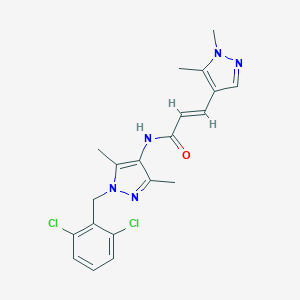 molecular formula C20H21Cl2N5O B457750 N-[1-(2,6-dichlorobenzyl)-3,5-dimethyl-1H-pyrazol-4-yl]-3-(1,5-dimethyl-1H-pyrazol-4-yl)acrylamide 