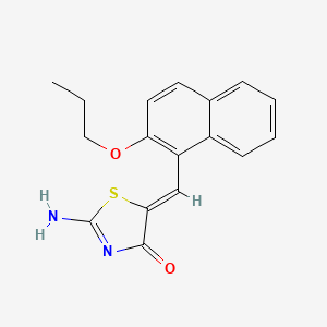 molecular formula C17H16N2O2S B4577513 2-imino-5-[(2-propoxy-1-naphthyl)methylene]-1,3-thiazolidin-4-one 