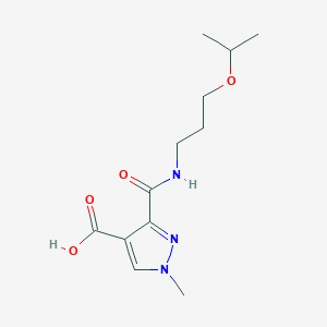 molecular formula C12H19N3O4 B4577521 3-{[(3-isopropoxypropyl)amino]carbonyl}-1-methyl-1H-pyrazole-4-carboxylic acid 