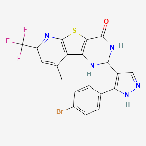molecular formula C20H13BrF3N5OS B4577530 2-[3-(4-溴苯基)-1H-吡唑-4-基]-9-甲基-7-(三氟甲基)-2,3-二氢吡啶并[3',2':4,5]噻吩并[3,2-d]嘧啶-4(1H)-酮 