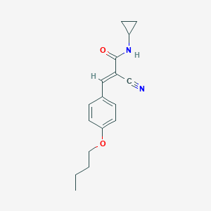 molecular formula C17H20N2O2 B457756 3-(4-butoxyphenyl)-2-cyano-N-cyclopropylacrylamide 