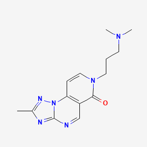 molecular formula C14H18N6O B4577577 7-[3-(二甲氨基)丙基]-2-甲基吡啶并[3,4-e][1,2,4]三唑并[1,5-a]嘧啶-6(7H)-酮 