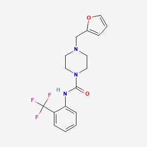 molecular formula C17H18F3N3O2 B4577597 4-(2-呋喃甲基)-N-[2-(三氟甲基)苯基]-1-哌嗪甲酰胺 
