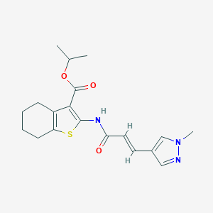 molecular formula C19H23N3O3S B457760 isopropyl 2-{[3-(1-methyl-1H-pyrazol-4-yl)acryloyl]amino}-4,5,6,7-tetrahydro-1-benzothiophene-3-carboxylate 