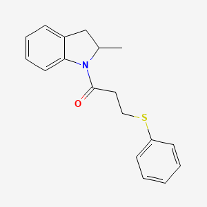 2-methyl-1-[3-(phenylthio)propanoyl]indoline