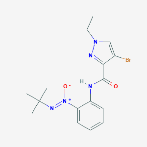 molecular formula C16H20BrN5O2 B457763 4-bromo-N-[2-(tert-butyl-NON-azoxy)phenyl]-1-ethyl-1H-pyrazole-3-carboxamide 