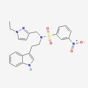 molecular formula C22H23N5O4S B4577644 N-[(1-ethyl-1H-pyrazol-3-yl)methyl]-N-[2-(1H-indol-3-yl)ethyl]-3-nitrobenzenesulfonamide 