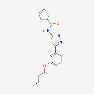 molecular formula C17H17N3O2S2 B4577649 N-[5-(3-丁氧基苯基)-1,3,4-噻二唑-2-基]-2-噻吩甲酰胺 