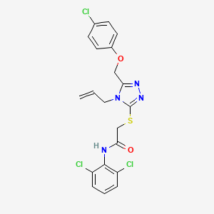 molecular formula C20H17Cl3N4O2S B4577658 2-({4-allyl-5-[(4-chlorophenoxy)methyl]-4H-1,2,4-triazol-3-yl}thio)-N-(2,6-dichlorophenyl)acetamide 
