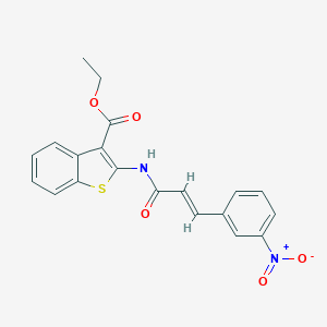 molecular formula C20H16N2O5S B457767 ethyl 2-{[(2E)-3-(3-nitrophenyl)prop-2-enoyl]amino}-1-benzothiophene-3-carboxylate 