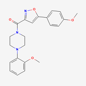 molecular formula C22H23N3O4 B4577675 1-(2-methoxyphenyl)-4-{[5-(4-methoxyphenyl)-3-isoxazolyl]carbonyl}piperazine 