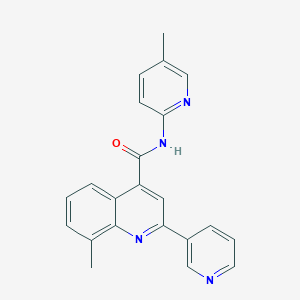molecular formula C22H18N4O B4577684 8-methyl-N-(5-methyl-2-pyridinyl)-2-(3-pyridinyl)-4-quinolinecarboxamide 