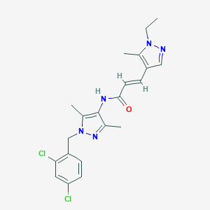 molecular formula C21H23Cl2N5O B457769 N-[1-(2,4-dichlorobenzyl)-3,5-dimethyl-1H-pyrazol-4-yl]-3-(1-ethyl-5-methyl-1H-pyrazol-4-yl)acrylamide 
